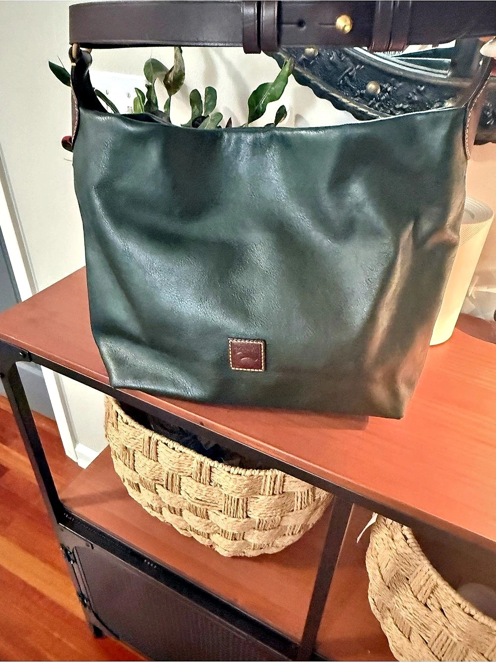 Dooney & Bourke Pebble Grain Hobo Green & Brown Shoulder Bag